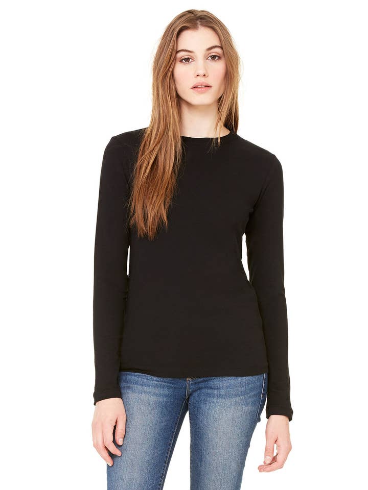 Bella Canvas Ladies' Jersey Long-Sleeve Blank T-Shirt B6500 for wholesale by Total Apparel