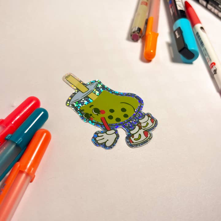 Ashley Acevedo - Wholesale Sticker - Bubble Butt Glitter Sticker - Matcha