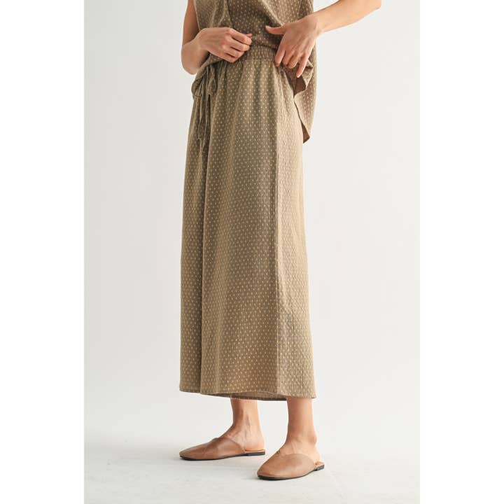 Olive GEO PRINT PANTS for wholesale on Faire