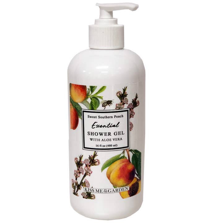 Peach Shower Gel 16 oz for wholesale by Kiss Me in the Garden