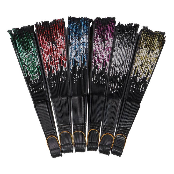 ASSORTED Butterfly Floral Glitter Handheld Folding Fan for wholesale on Faire1