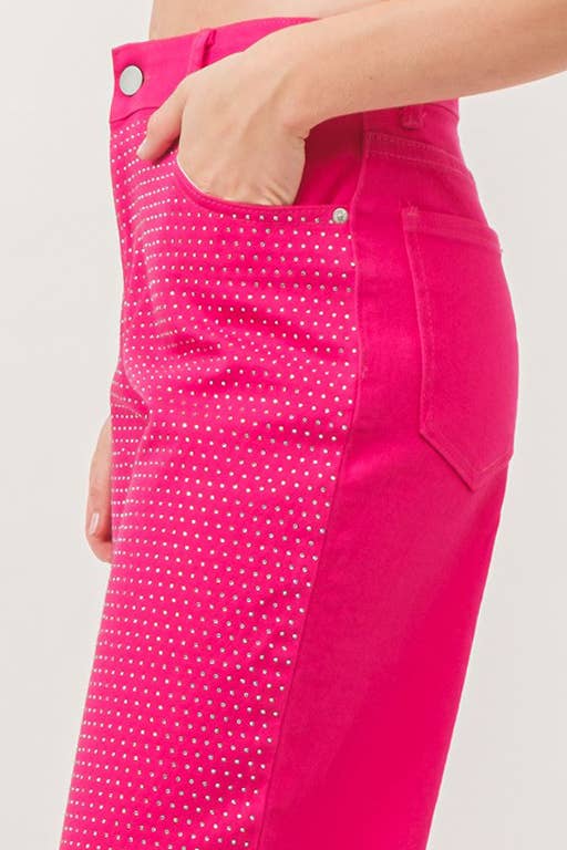 KIWI - Wholesale Jeans - Dames - IP2847 - Stretch spijkerbroek met hotfix strass-steentjes6