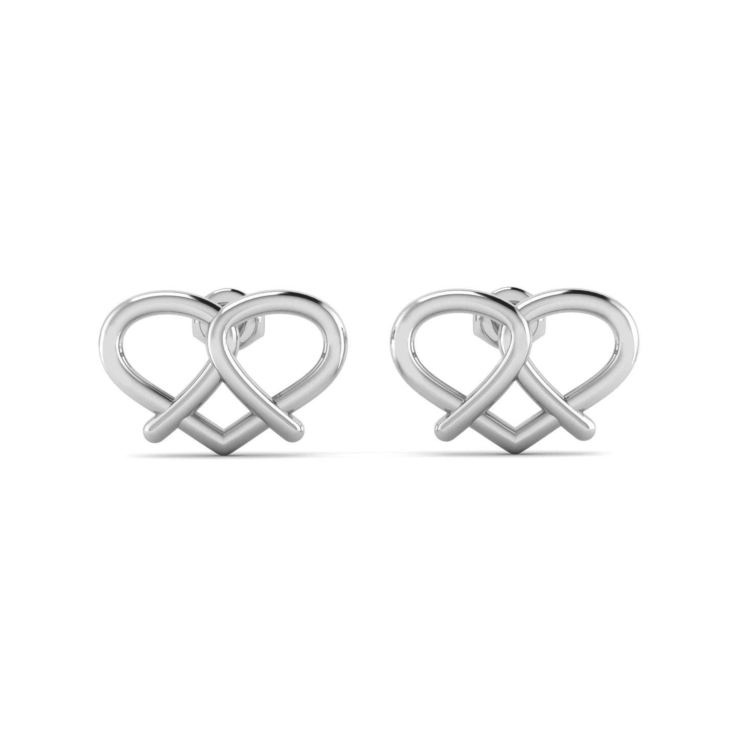 Woidladl - Wholesale Stud/Post Earrings - Heart Pretzel Earrings0