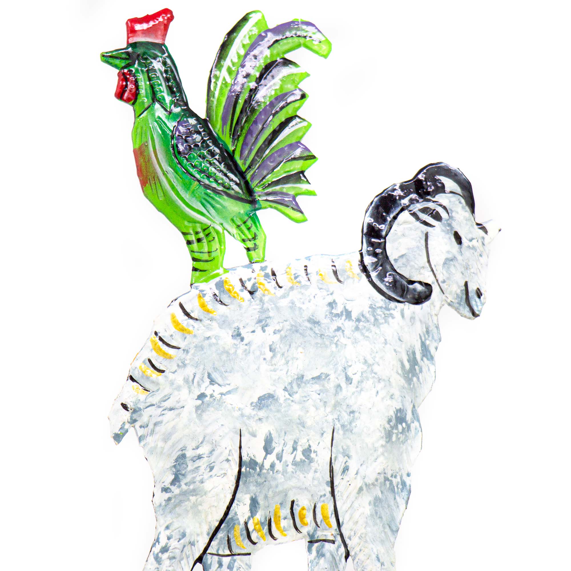 Global Crafts - Vente Décoration murale - Art mural en acier haïtien empilé fantaisiste4