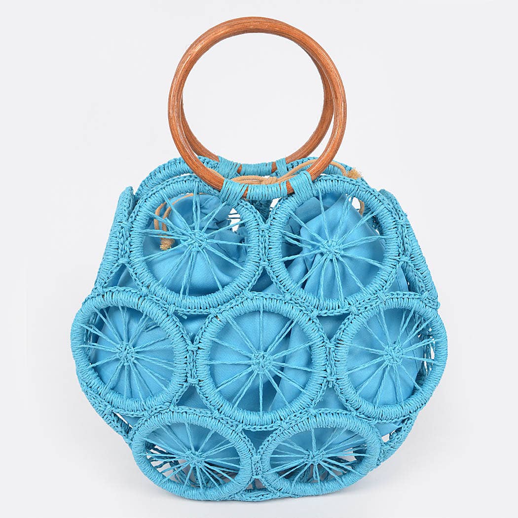 3AM BY H&D ACCESSORIES – wholesale Tote bag – Women's – Faux Straw Round Tote Bag8