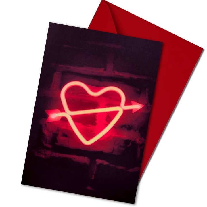 Neon Hart Valentijnskaart voor wholesale door The Misfit Paper Co.
