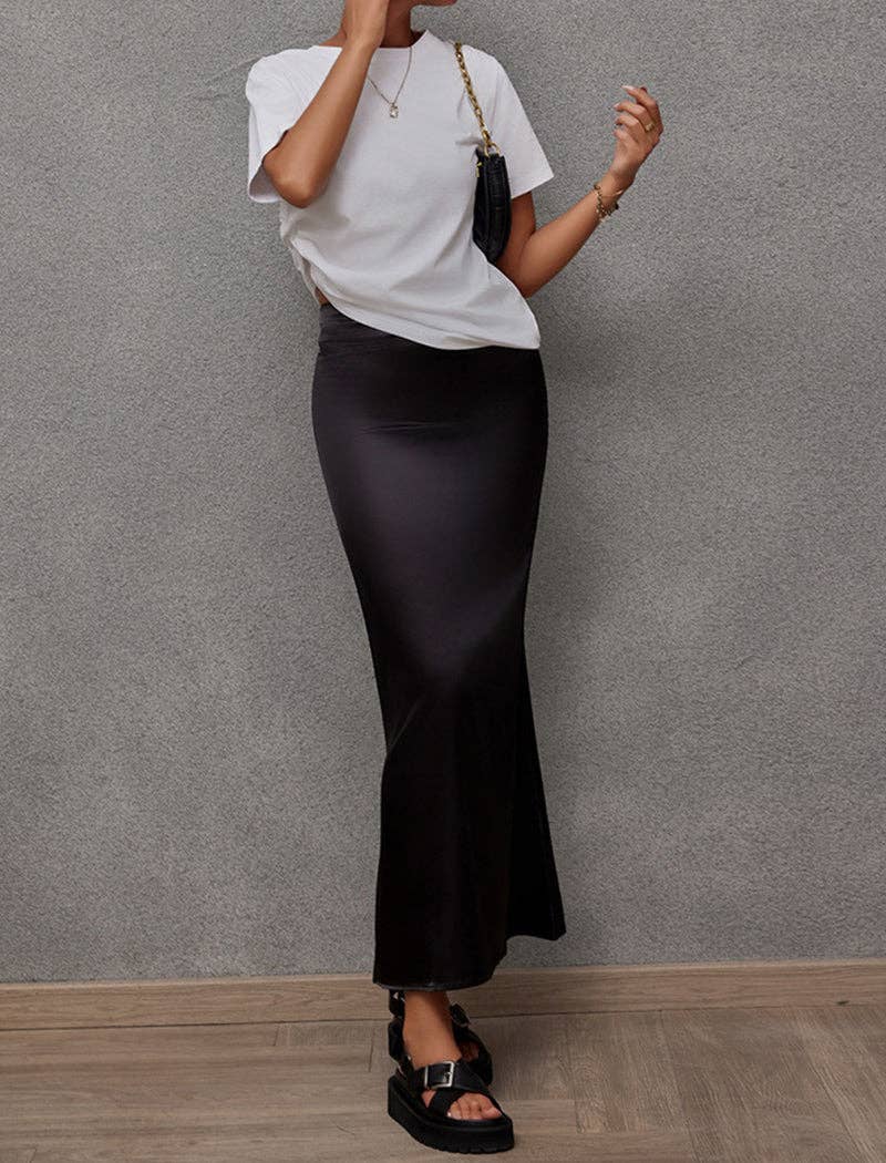 safistyle - Wholesale Skirt - Women's - Casual Satin Maxi Skirt11