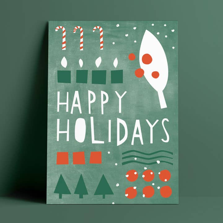 Postkort // Glædelig jul grøn for engroshandel hos Designfräulein