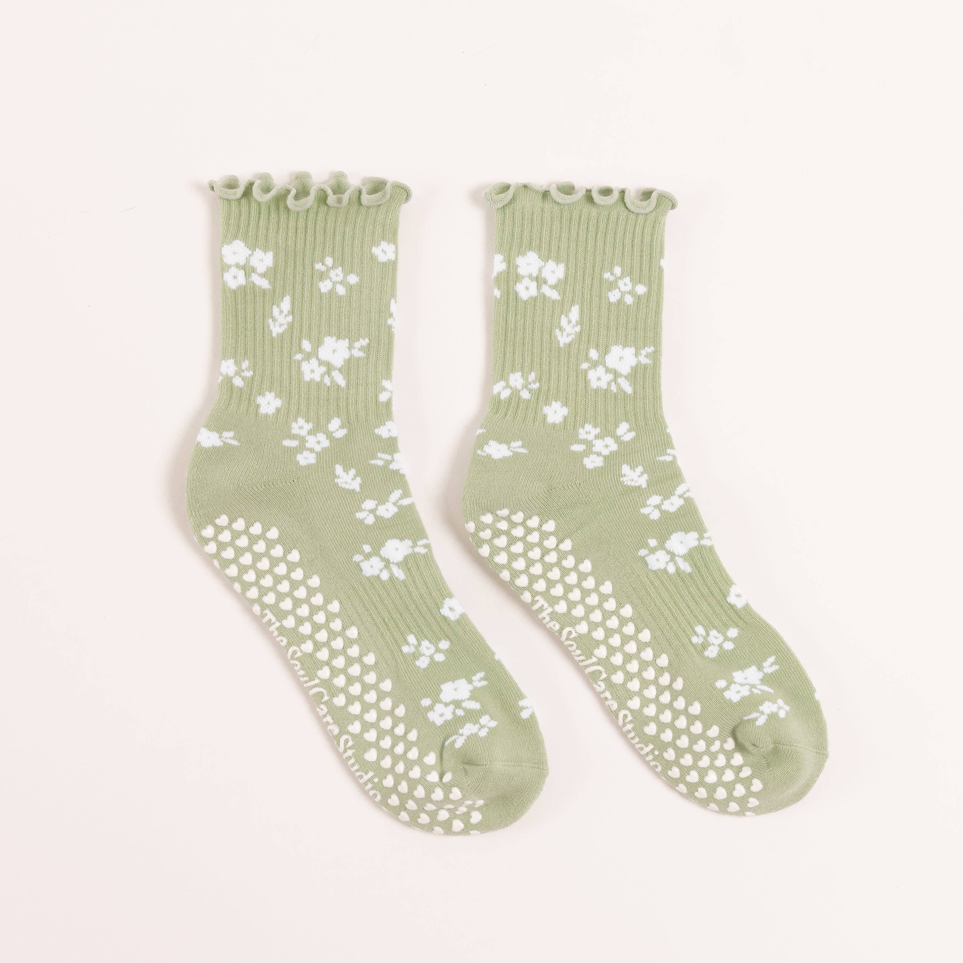 The Soul Care Club - Wholesale Socks - Women's - Wild Sage Grip Socks2