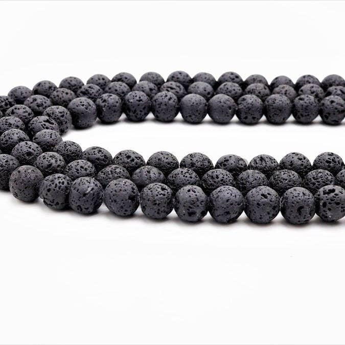 BestBeads&Beyond – Großhandel Perlen – Runde schwarze Lavaperlen für den Großhandel, 4 mm/6 mm/8 mm/10 mm/12 mm/14 mm4