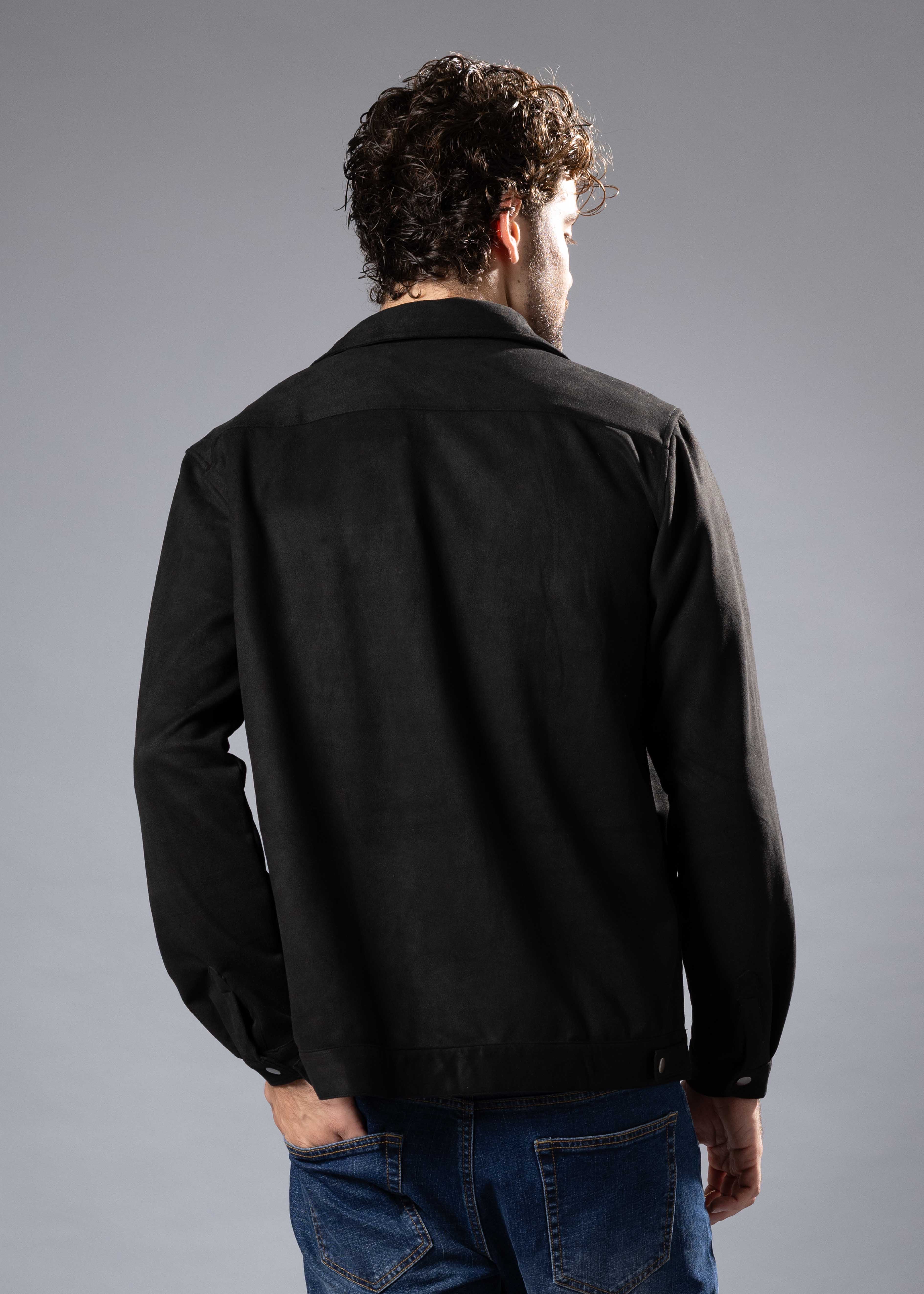 255102 - Men's Black Suede Shacket for wholesale on Faire3