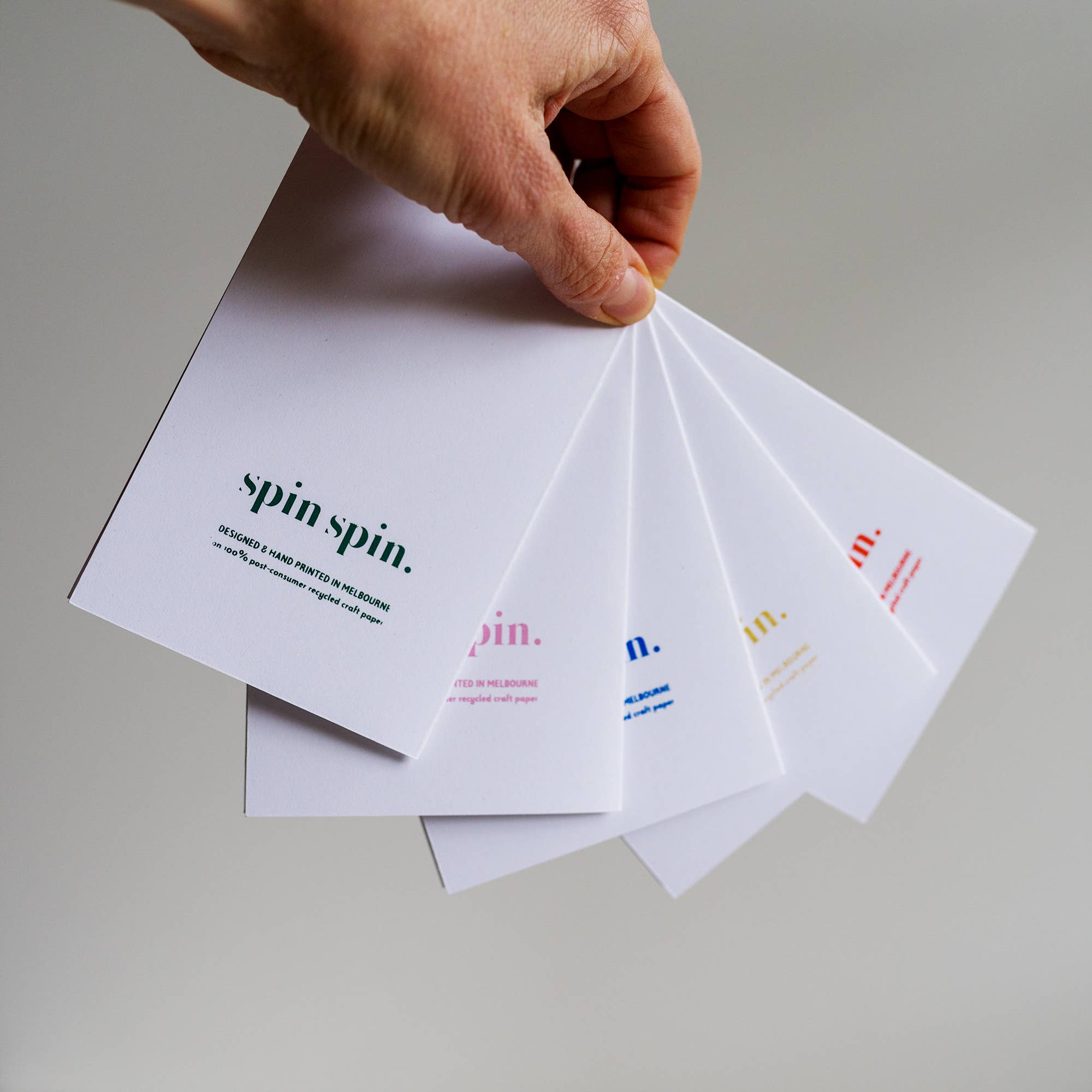 Spin Spin - Wholesale Season's Greetings Card - Screen Printed Season's Greetings Cards (set of 5)4