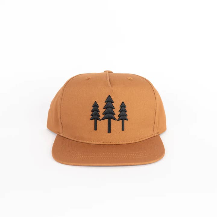 The Montana Scene - Wholesale Trucker Hat - Women's - Big Three Tree Snapback - Coyote Brown