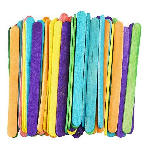 Mandala Crafts - Wholesale Craft Supplies - Wooden Craft Sticks, Colored Popsicle Sticks for Crafts, Rainbow 4.5 Inches Jumbo Bulk Pack by Mandala Crafts7