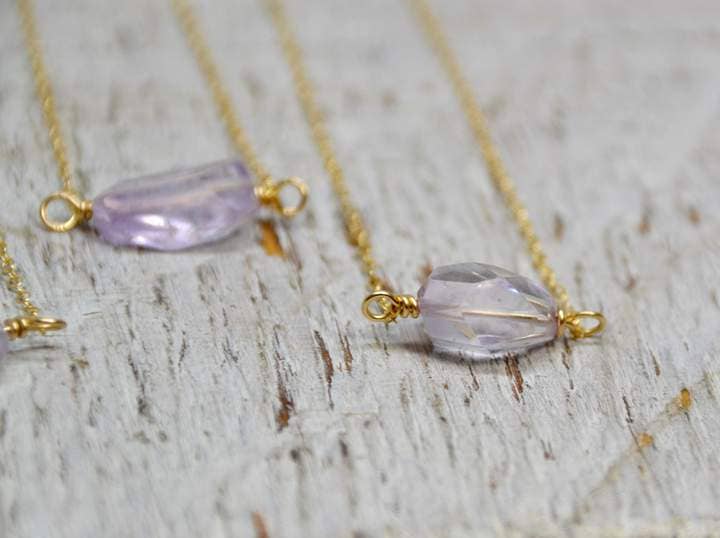 Daddy Daughter Jewelry - Wholesale Pendant/Charm Necklace - 14K Gold Filled Amethyst Necklace | February Birthstone3