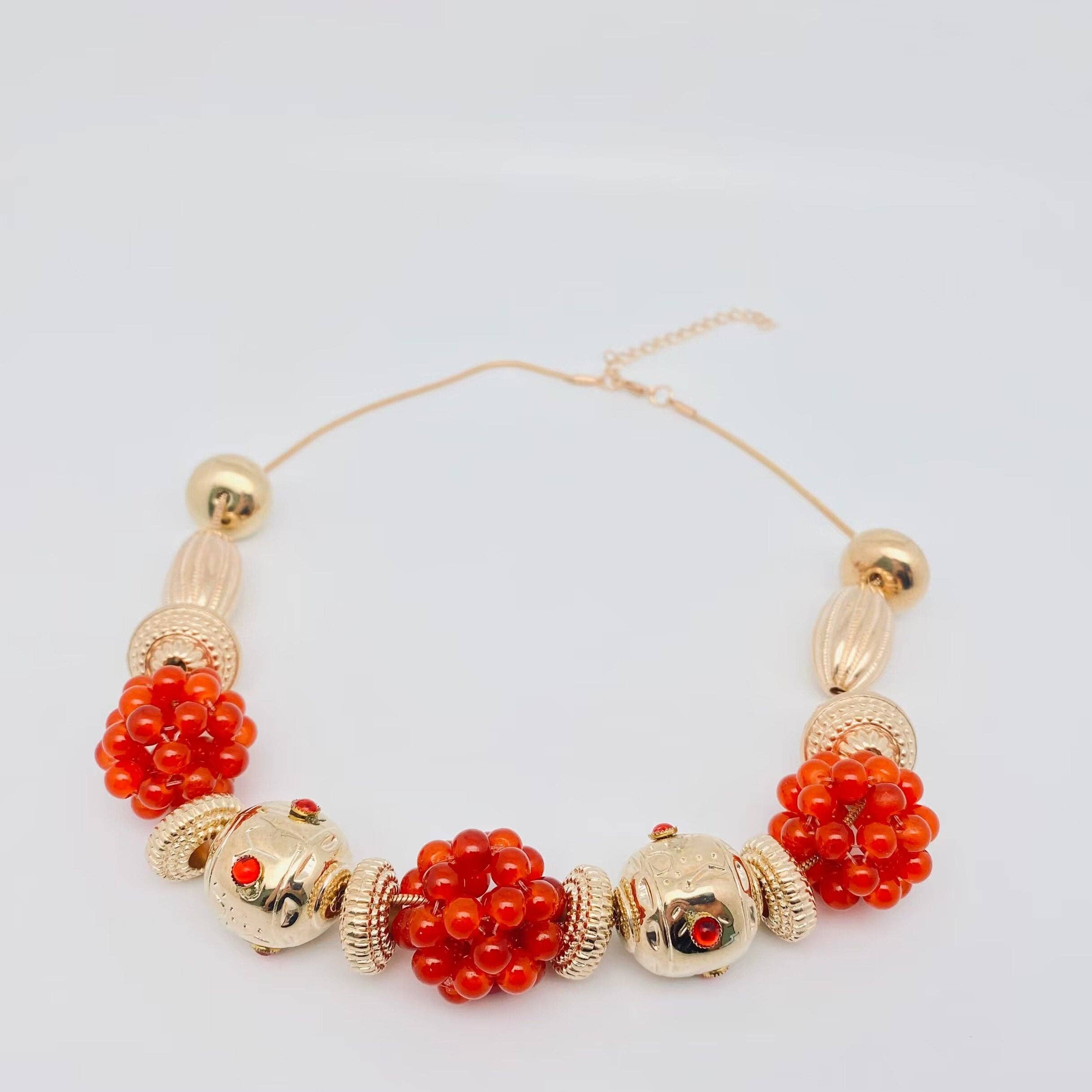 Mio Queena - Wholesale Choker/Collar - Handmade Garnet Beaded Choker Necklace1