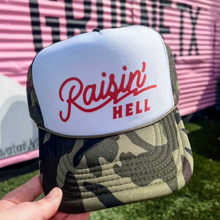 Raisin’ Hell Trucker Cap (Multiple Color Options) for wholesale by Turquoise & Tequila