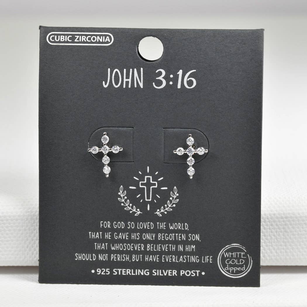 SOPHIA WHOLESALE – wholesale Stud/post earrings – Gold Dipped cross CZ sterling silver post earring1