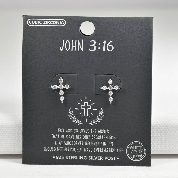 SOPHIA WHOLESALE – wholesale Stud/post earrings – Gold Dipped cross CZ sterling silver post earring1