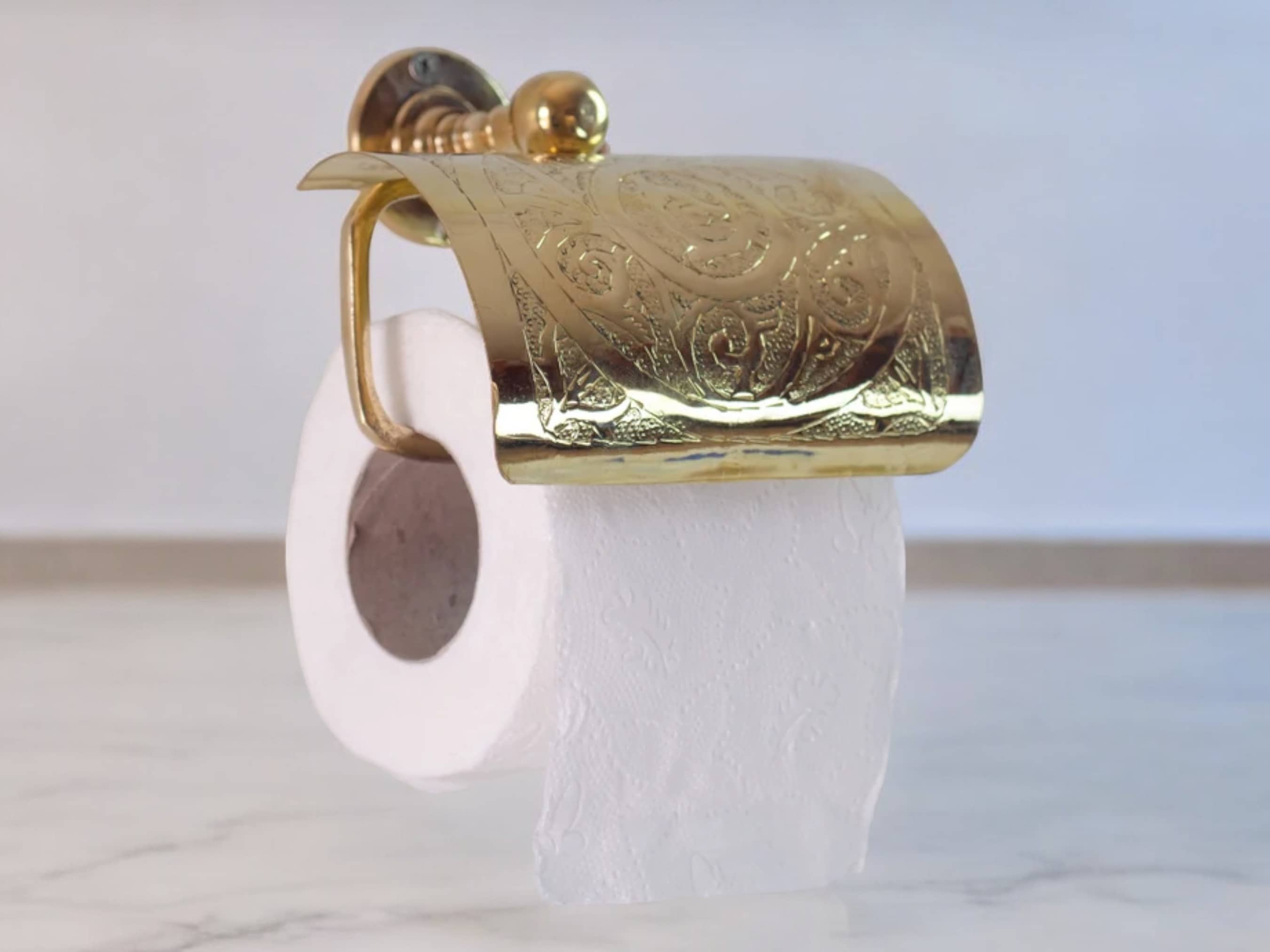 Moroccantastics - Wholesale Toilet Paper Holder - Handcrafted Solid Brass Toilet Paper Holder - Elegant Powder Room Roll Holder3