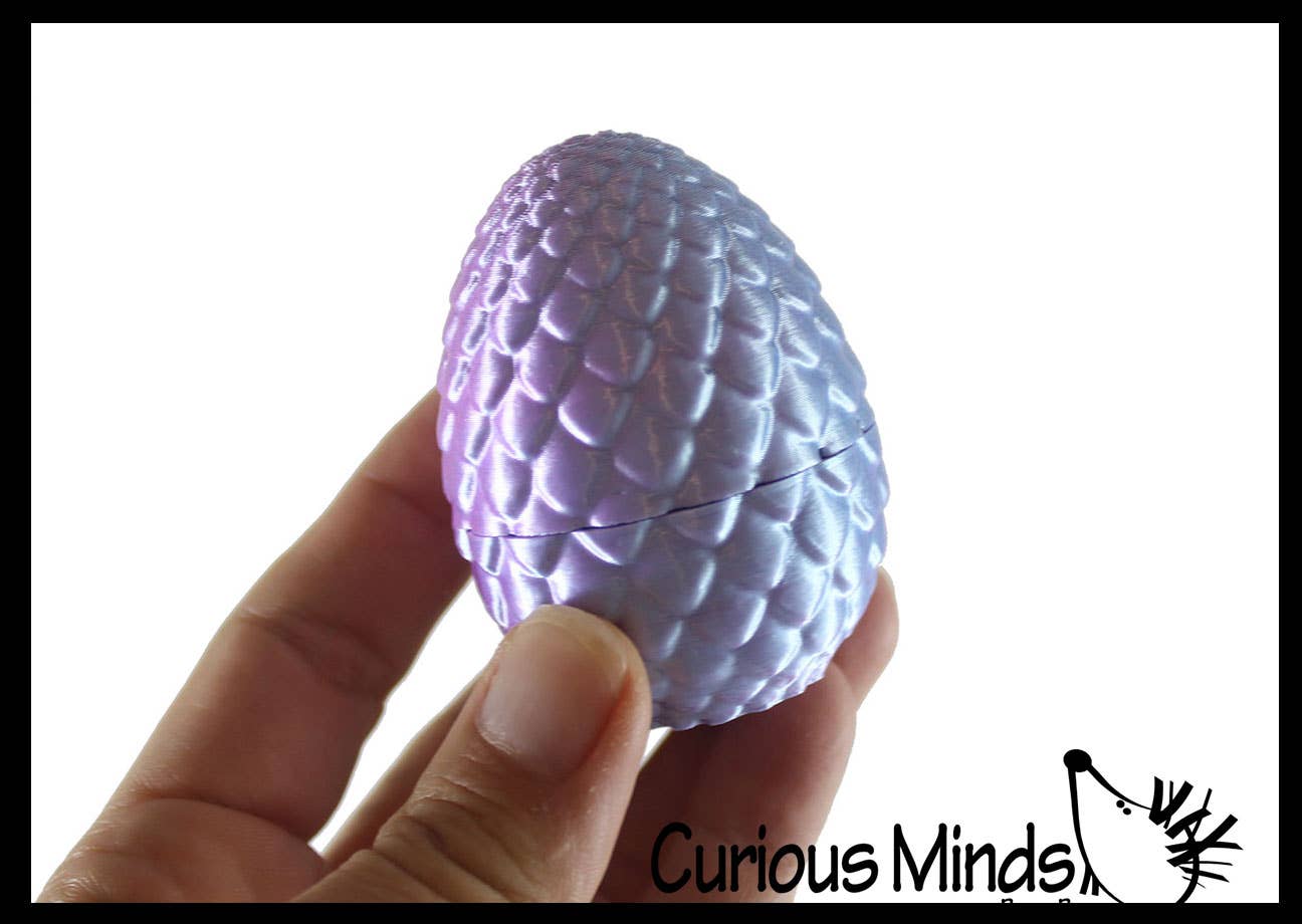 Curious Minds Toys - Wholesale Fidget Toy - Kids - 1 Mini 3D Printed Dragon in Egg Wiggle Articulated Jointed M4