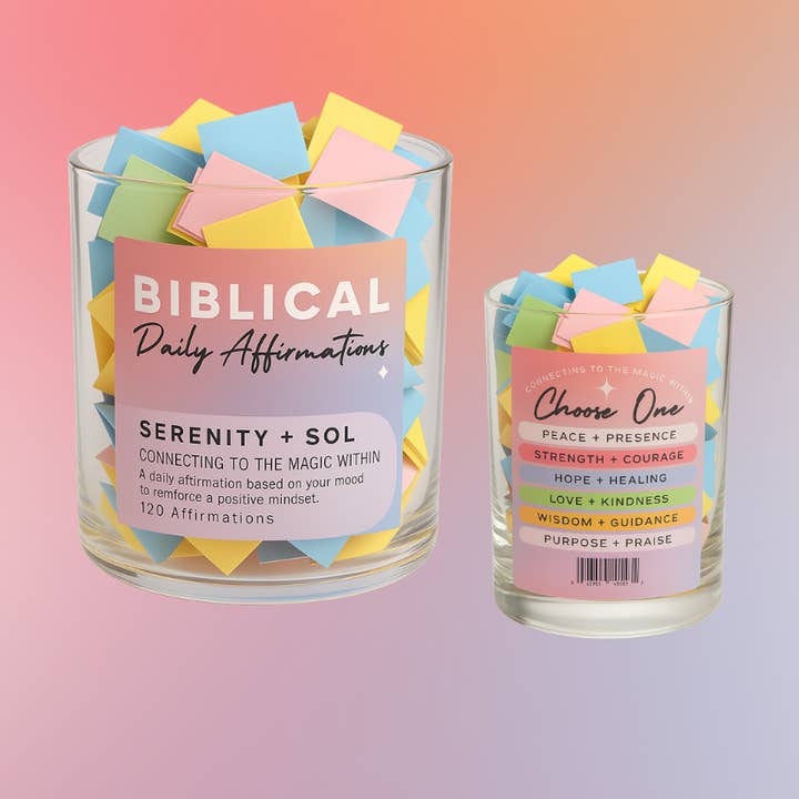 Serenity + Sol - Wholesale Decorative Jar - Biblical Affirmation Jar
