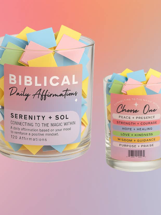 Biblical Affirmation Jar for wholesale by Serenity + Sol