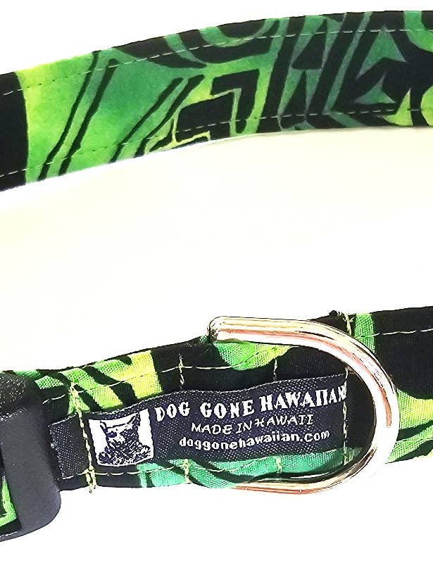Hawaiian Fabric Adjustable Dog Collar-"Mauka" for wholesale by Dog Gone Hawaiian