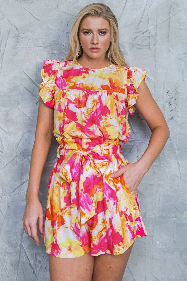 FUCHSIE ORANGE Ein bedrucktes, gewebtes Top - IT12518 für den Großhandel auf Faire3