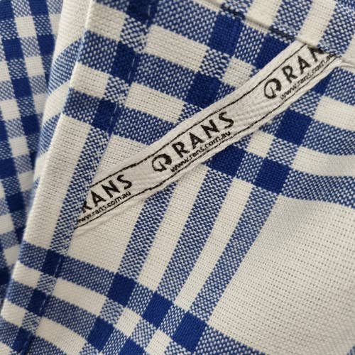 Rans - Wholesale Tea towel - RANS Milan Tea Towels Check & Stripe Designs|Cobalt Blue2
