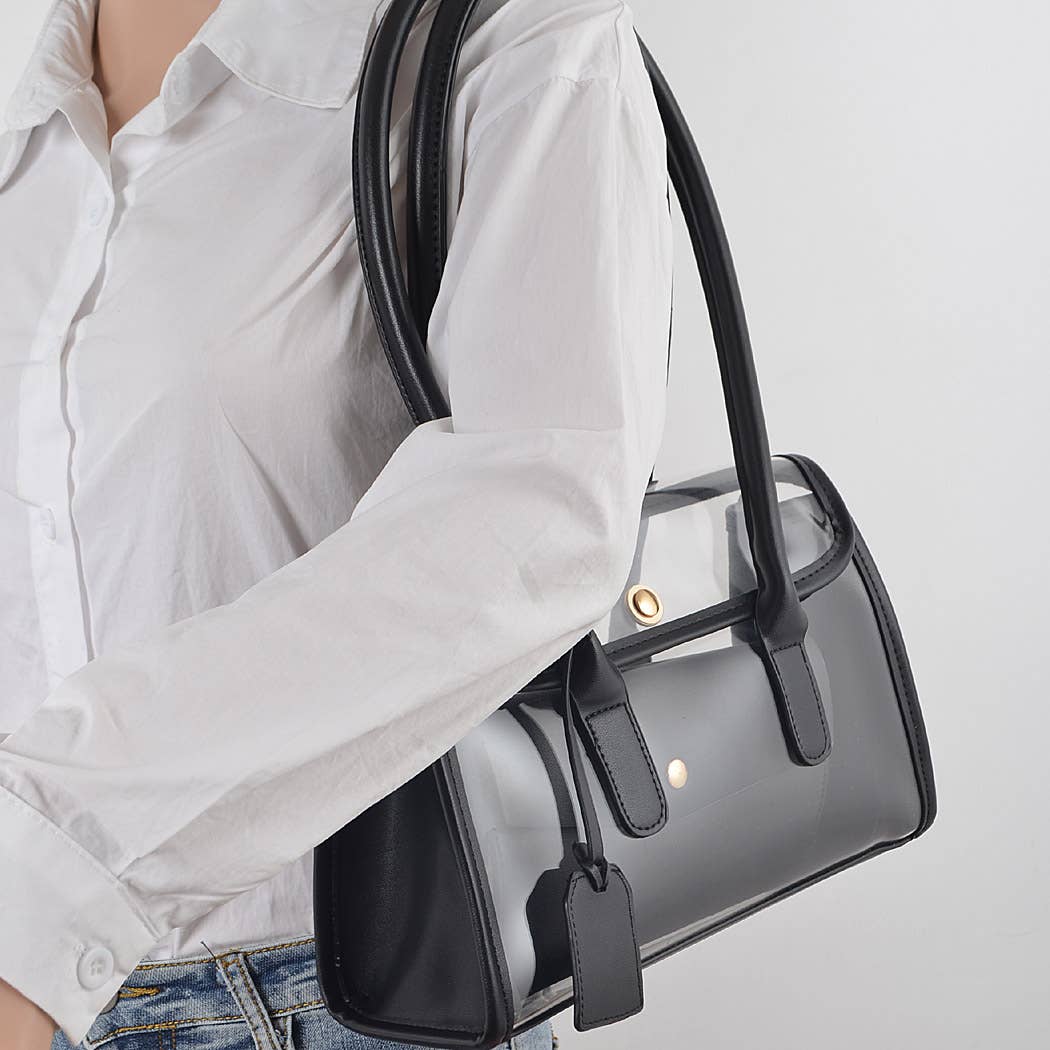 3AM BY H&D ACCESSORIES - Wholesale Crossbody Bag - Women's - Faux Leather Trimed Clear Bag5