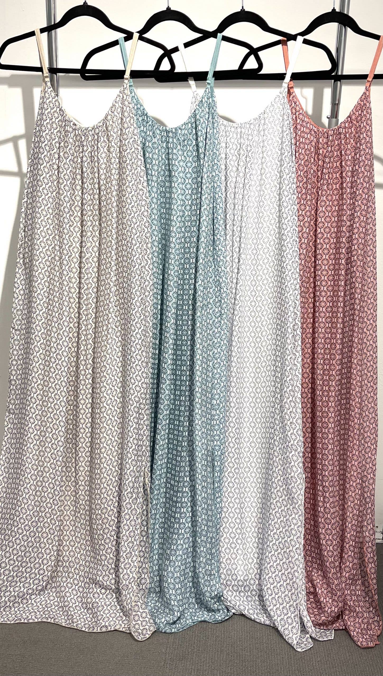 Dance in Paris - Wholesale Dress - Women's - Silk Print Maxi Dress - Adjustable Spaghetti Straps2