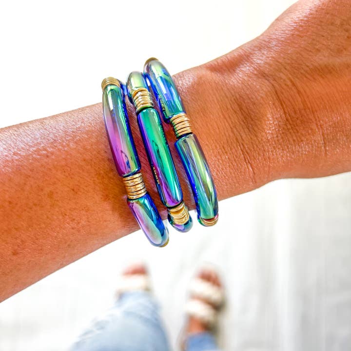 Savvy Bling - Wholesale Beaded Bracelet - Metallic Tube Bracelets96