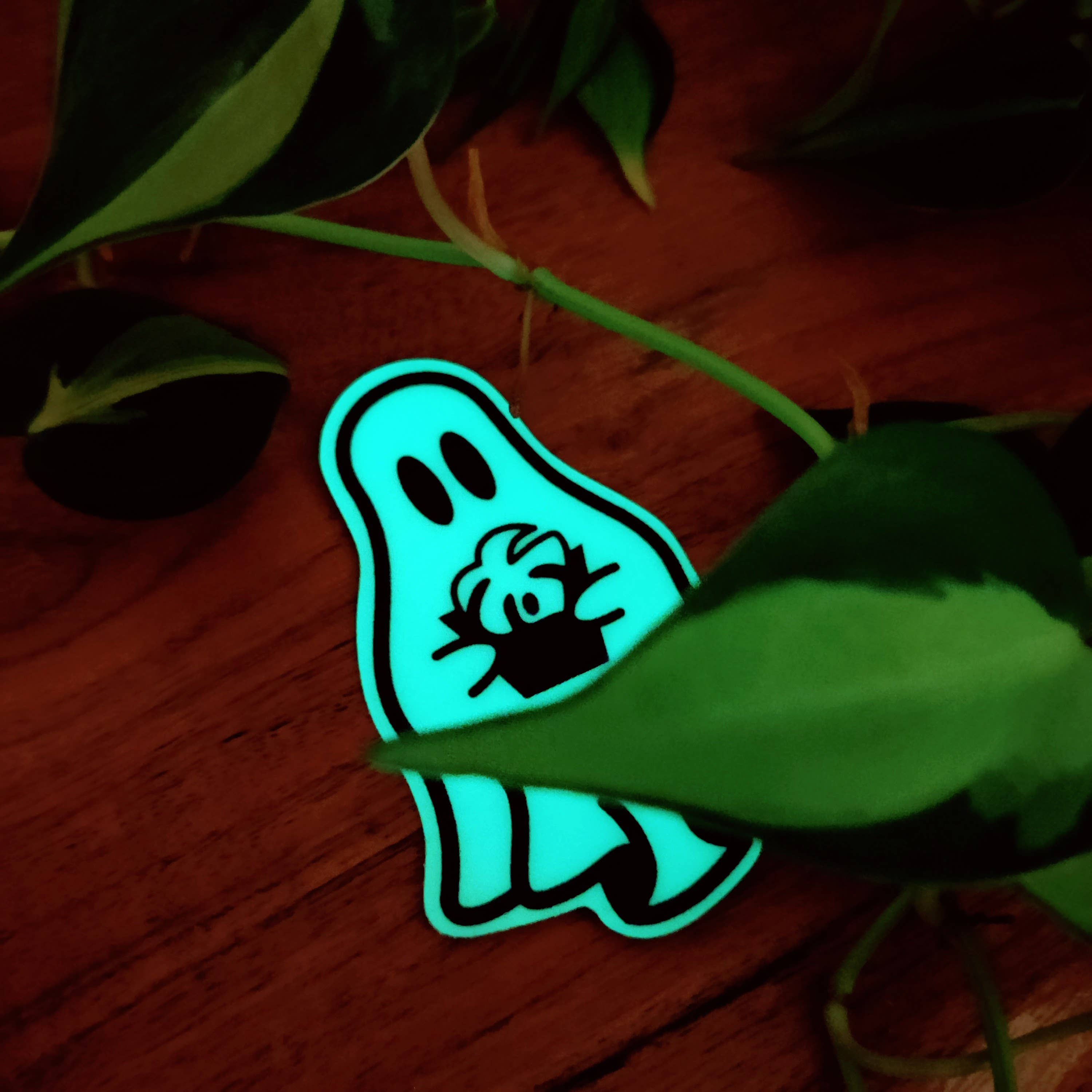 BumbleB Graphic Design - Wholesale Sticker - Glow in the Dark Plant Ghost Vinyl Sticker