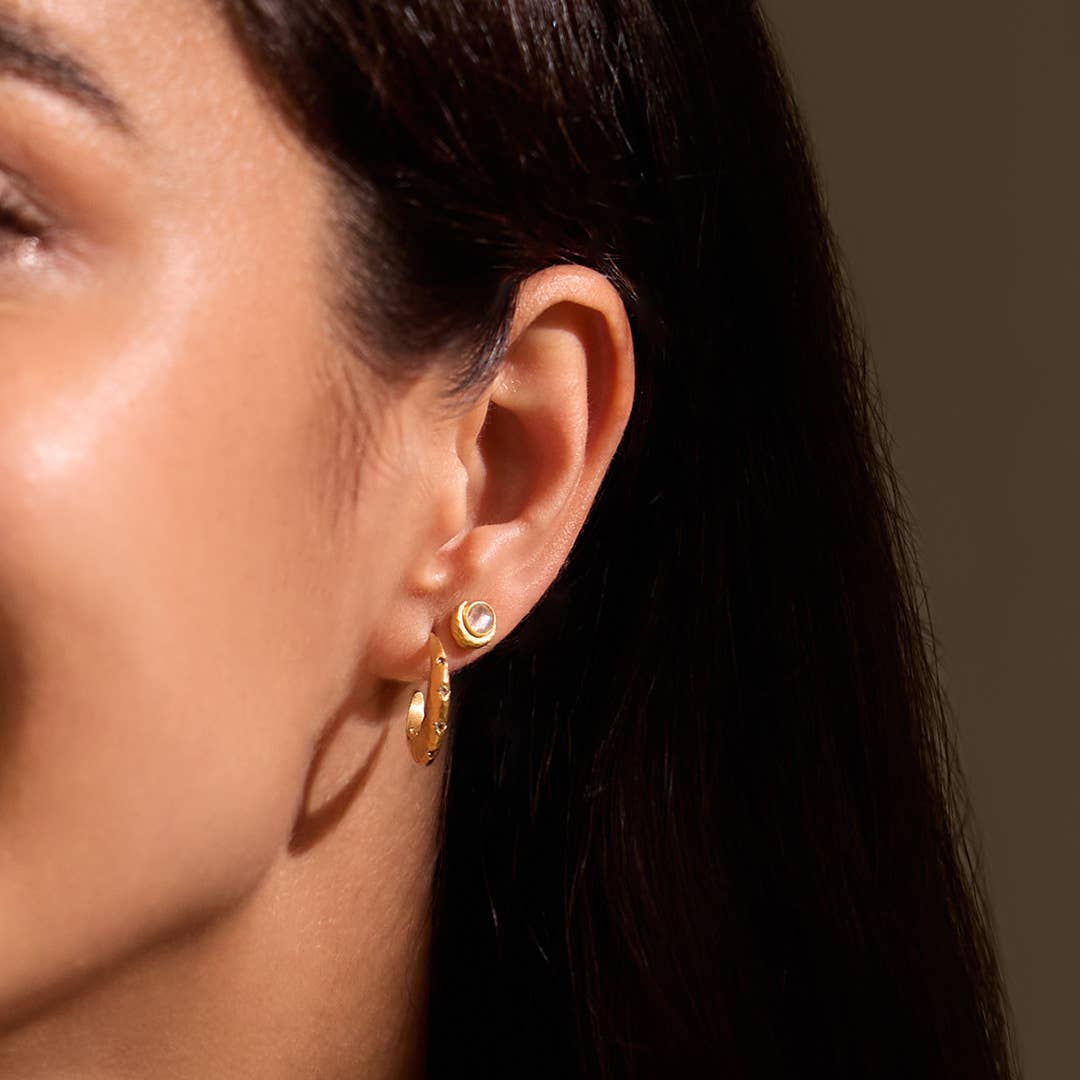 Satya Jewelry - Wholesale Stud/Post Earrings - Cradled in Light Moonstone Earrings3