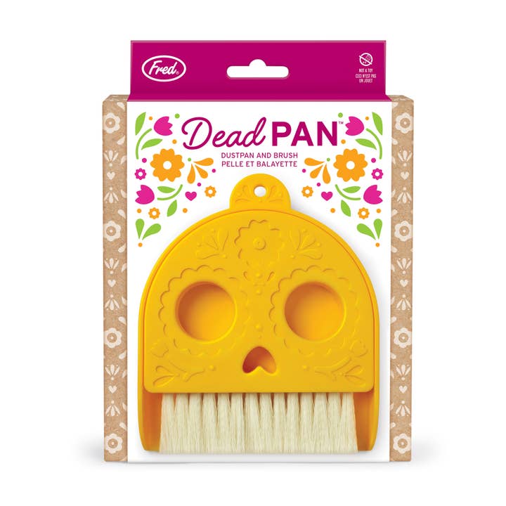 Deadpan - Dustpan and Brush Set - Sugar Skull for wholesale by Fred & Friends