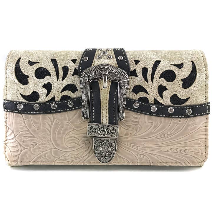Western Shine Belt Buckle Crossbody Wallet for wholesale by Lunar Deer