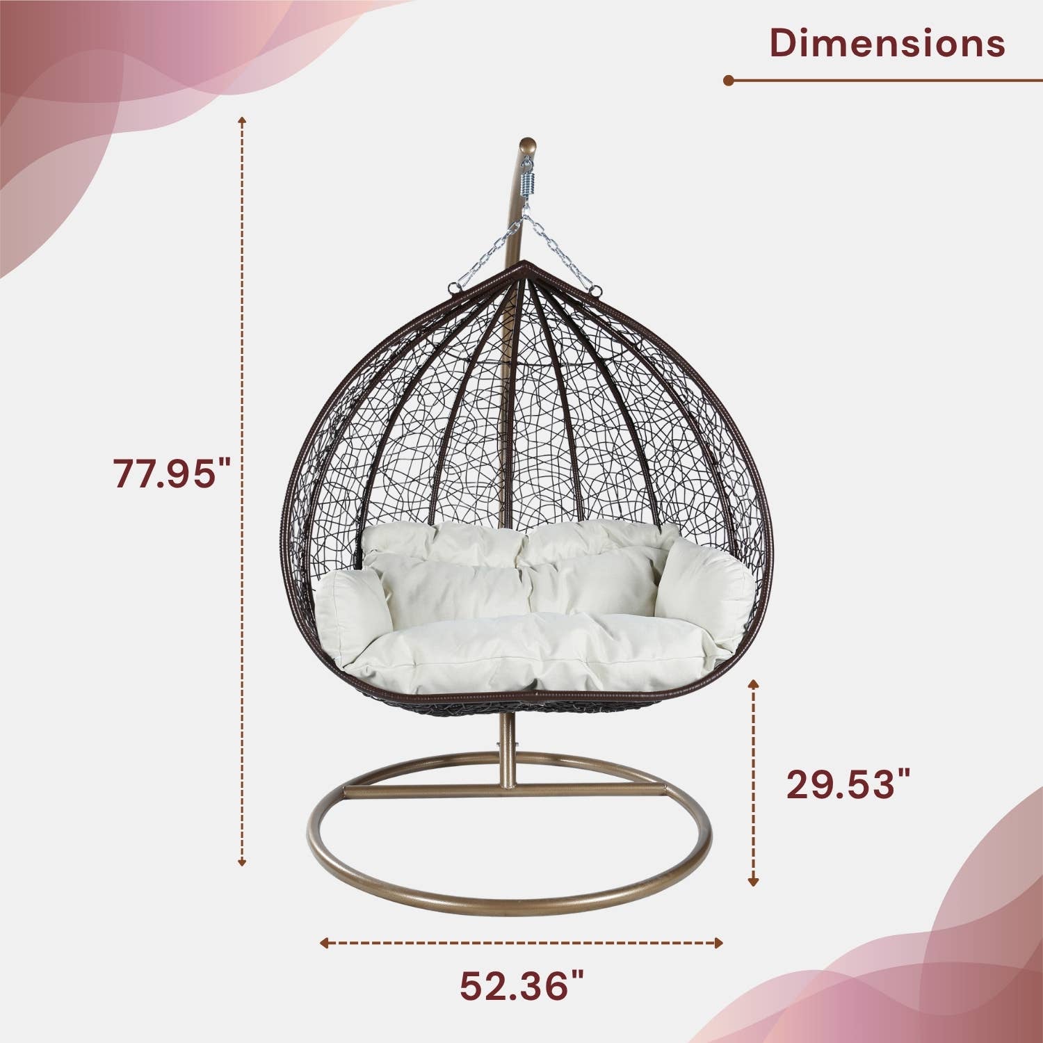 LeisureMod - Wholesale Egg Chair - Recluse Polyethylene Hanging Two-Person Swing Chair19