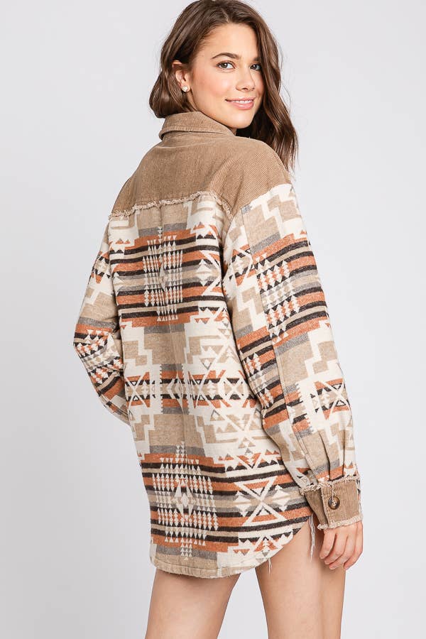 ELLEBORN – Engroshandel Skjortejakke/shacket – til kvinder – Eksklusiv Aztec Contrast Jacket 3466T11