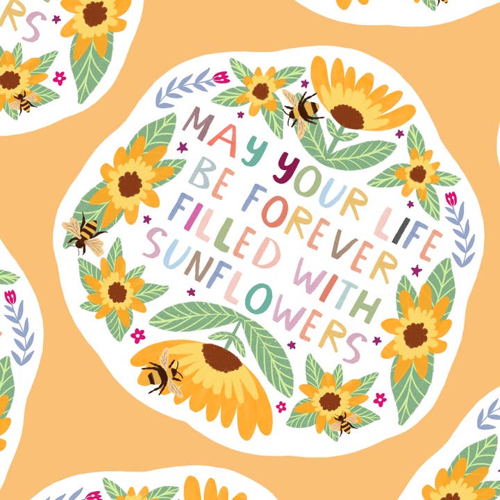 Sonnenblume Leben wasserdichter Aufkleber für den Großhandel von The Sunshine Bindery
