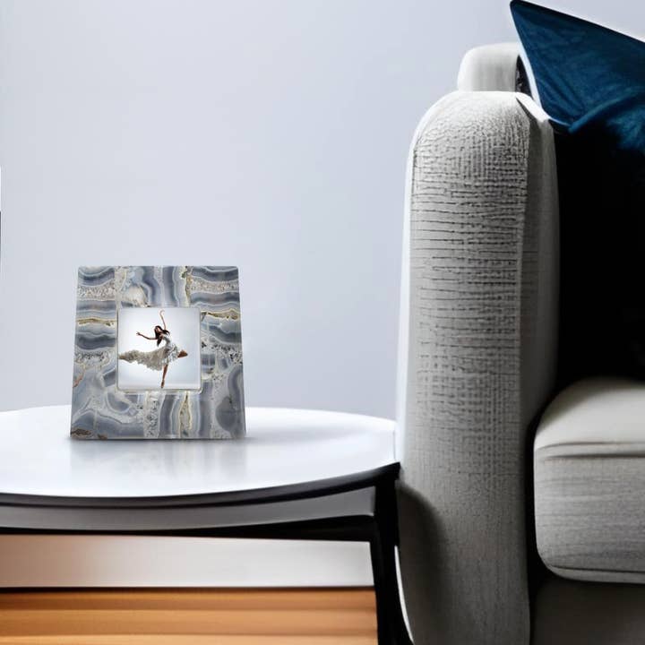 Olympus Minerals Co - Wholesale Picture Frame - Natural Pastel Grey Agate Picture Frame (4 Sizes)1