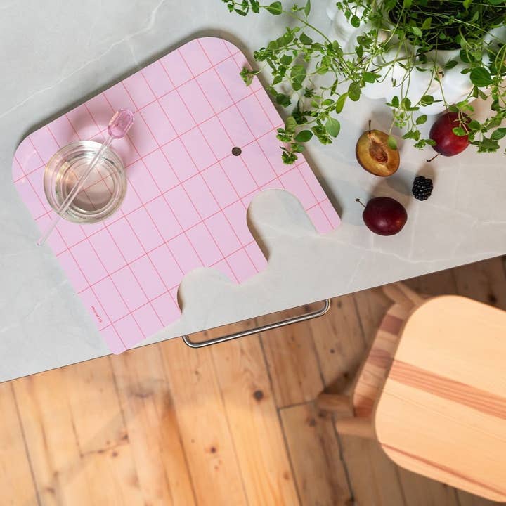 MUURLA | Chop and Serve Board, Medium | Elephant | Birch / Pink | 27.5 x 24.5cm for wholesale by Treacle George (Muurla)