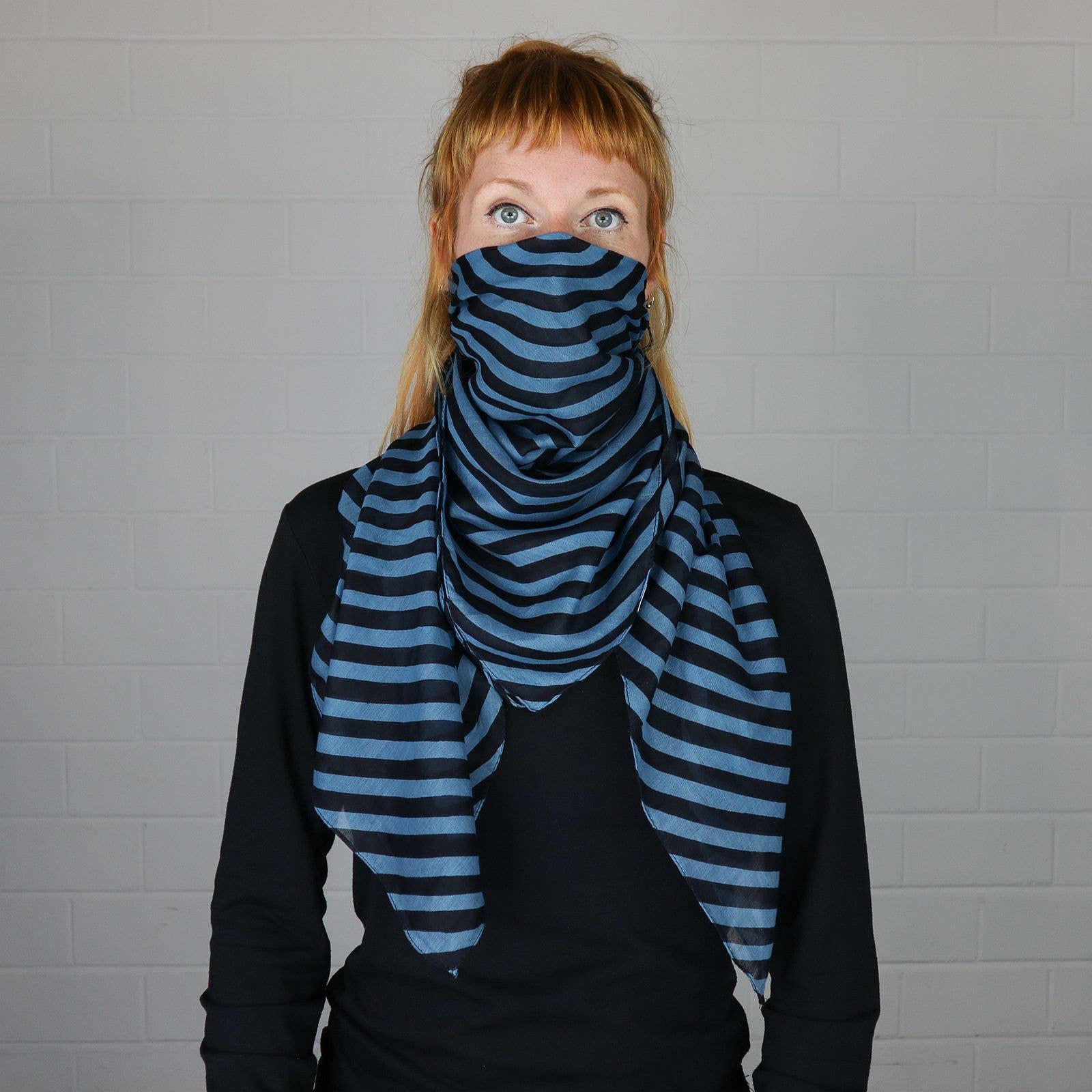 Tribal Trade GmbH - Vendita all'ingrosso Sciarpa - Unisex - Anello di stoffa di cotone blu quadrato7