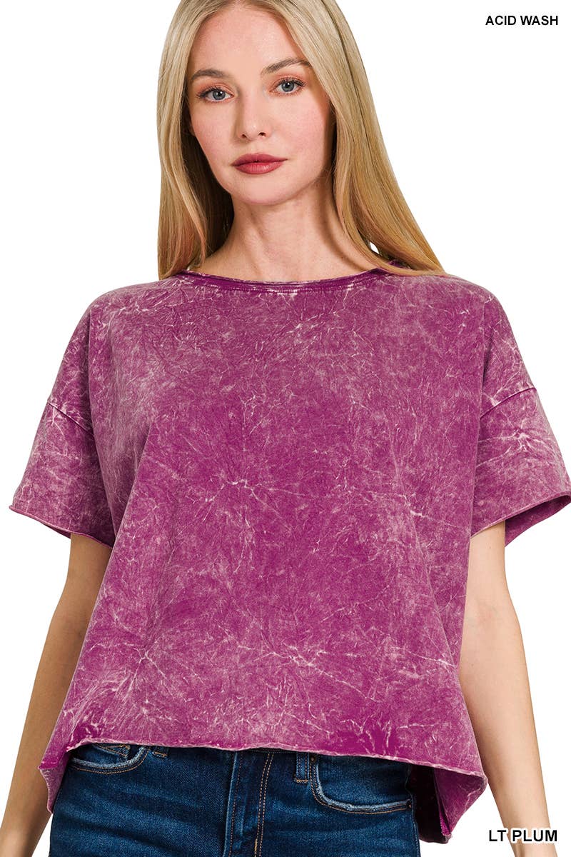 42POPS - Wholesale Knit Top - Women's - `.Washed Crew Neck Crop TShirt8