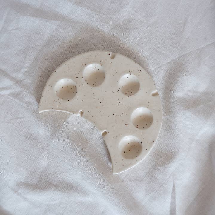 Little Lily Pottery - Wholesale Palette/Mixing Tray - Crescent Artist Palette | Ceramic Paint Palette2