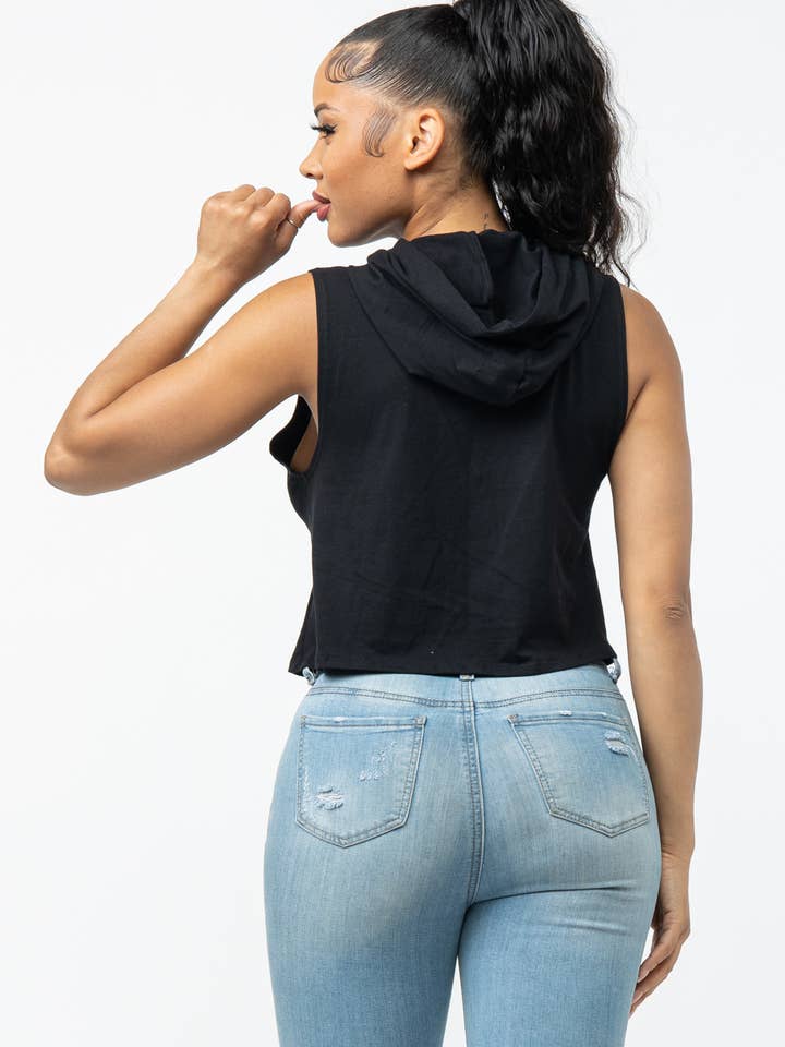 Julia by LoveJ - Wholesale Hoodie - Women's - Front Screen Laser Drawstring Hoodie Top18