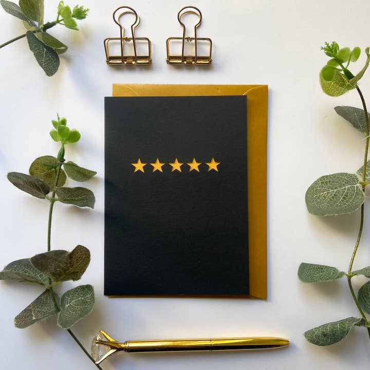 Carte cinq étoiles, carte de félicitations, carte bien fait pour la vente par Chow's Stories