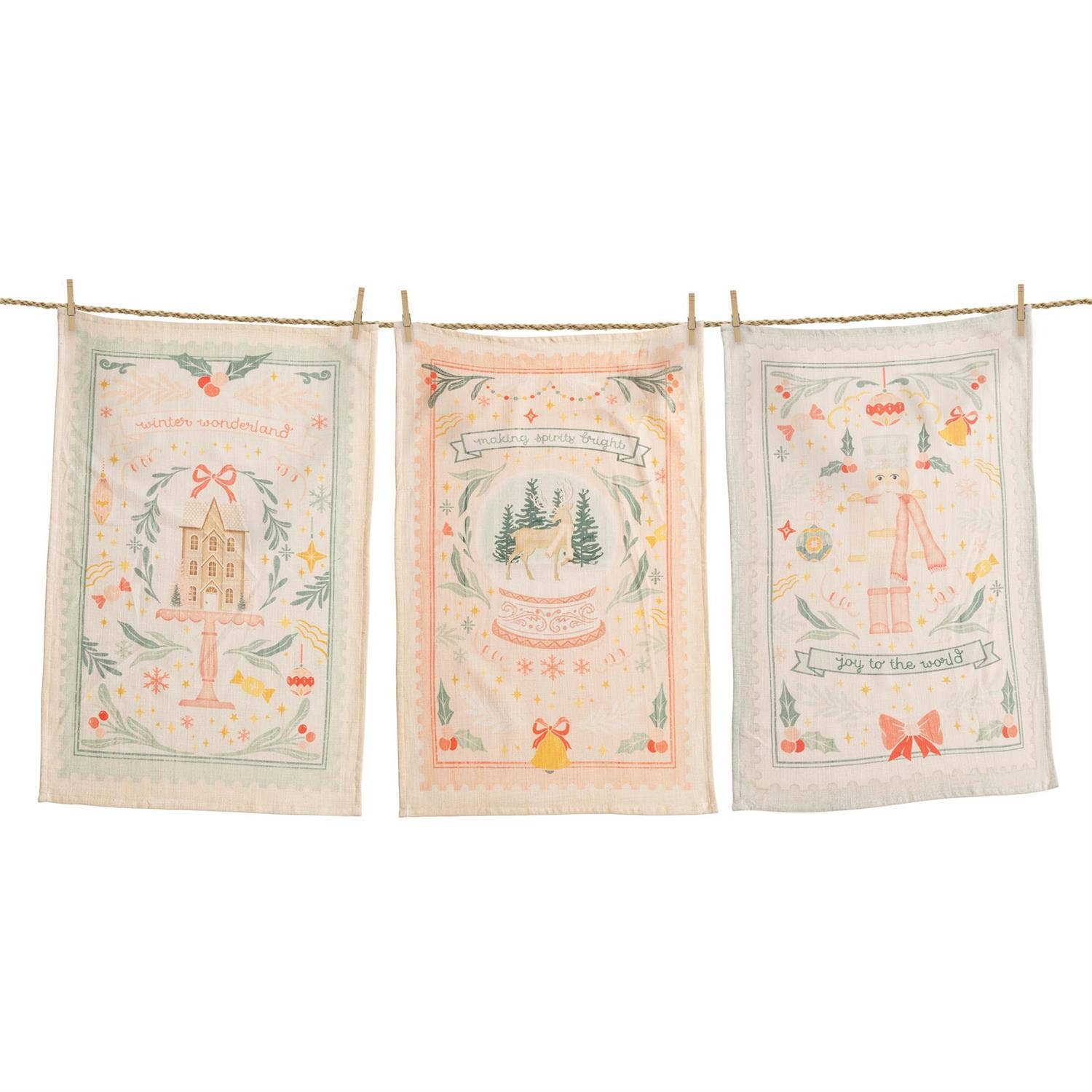 Audrey's Home & Gift - Wholesale Tea Towel - Tea Towels - Christmas Joy (Set of 3) (Pk/03 Sets)0