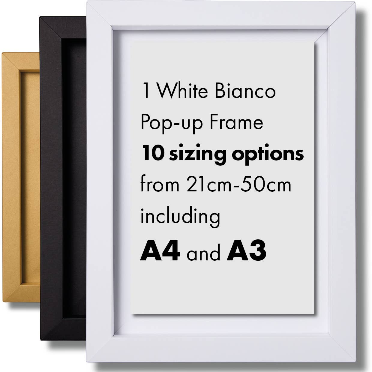Pop-up Frames - Wholesale Picture Frame - MEDIUM Pop-up Picture Frame | Multi-size 21-50cm | Stick-on1