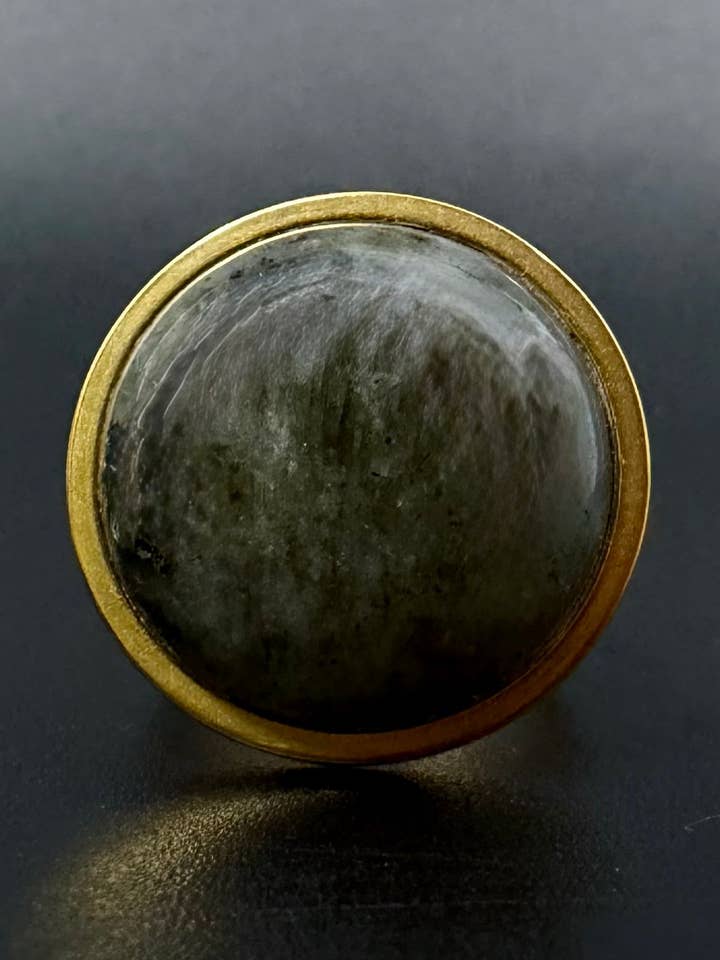Nebulae Core Adjustable Ring - Gold / Labradorite 20mm for wholesale by Lawless